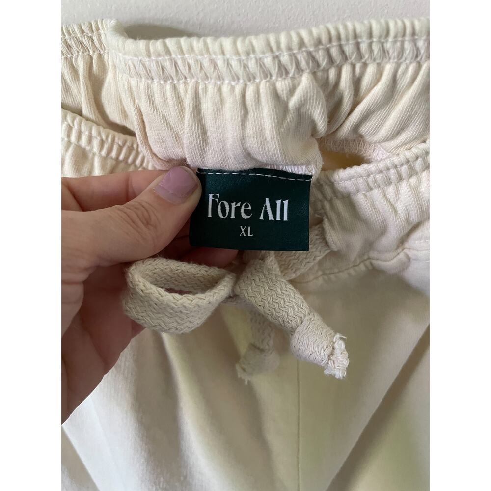 Fore All 100 % Jogger Pocket Sweat Pant Made in USA Cream Size Extra Large NEW - Picture 9 of 10